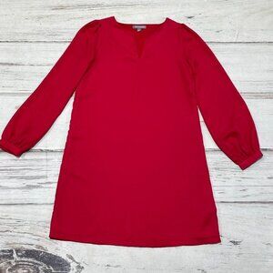 Tinley Road Dress Red V-Neck Shift Puff Sleeve Size XS